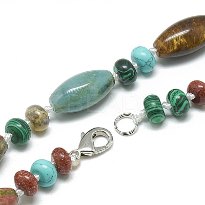 Natural & Synthetic Gemstone Beaded Necklaces NJEW-S388-28-1