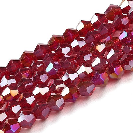 Transparent Electroplate Glass Beads Strands GLAA-F029-2mm-A27-1