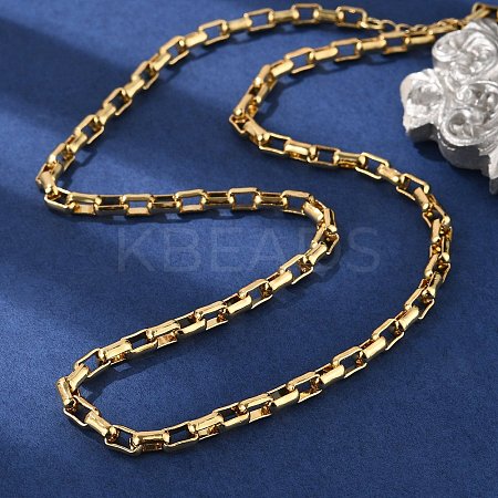 Brass Box Chain Necklaces for Women Men NJEW-F337-06G-1