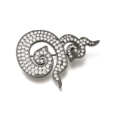 Thai Traditional Nine Number Brass Micro Pave Clear Cubic Zirconia Brooches KK-M312-33B-1