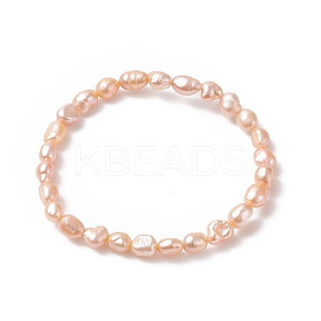 Natural Pearl Beaded Stretch Bracelet for Women BJEW-JB09188-1