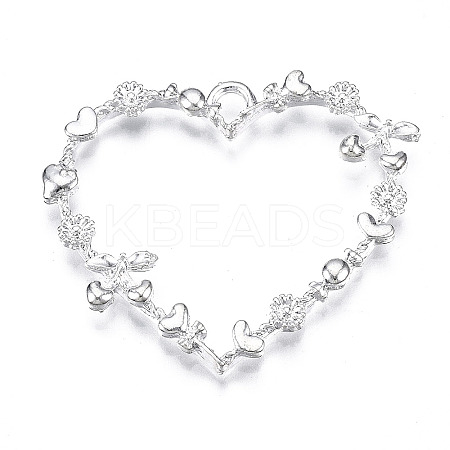 Rack Plating Alloy Open Back Bezel Pendants PALLOY-Q351-67S-FF-1