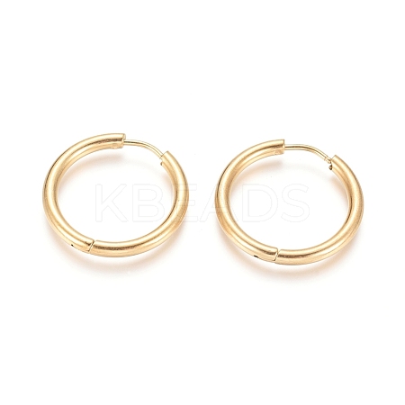 Ion Plating(IP) 304 Stainless Steel Huggie Hoop Earrings EJEW-F111B-23mm-G-1