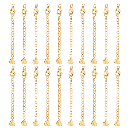 20Pcs 304 Stainless Steel Curb Chain Extender STAS-UN0051-99-1