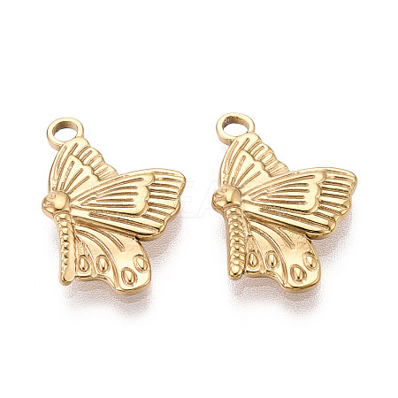 304 Stainless Steel Butterfly Pendants STAS-T069-21G-1
