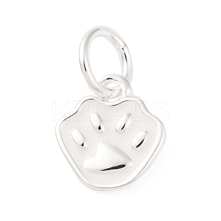 925 Sterling Silver White Enamel Paw Print Charms STER-D303-04S-1