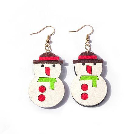 Christmas Iron Acrylic Dangle Earrings FS-WG00170-05-1