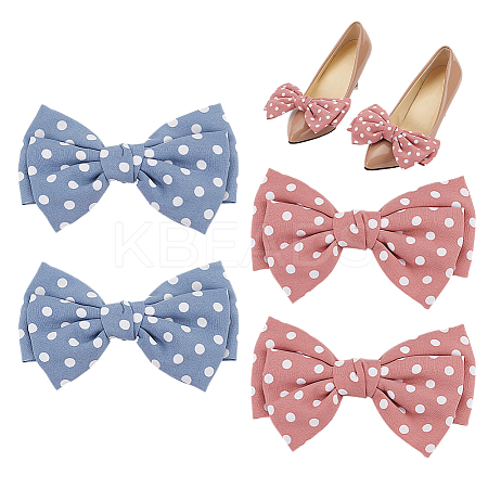 4Pcs 2 Colors Polyester Shoe Charms AJEW-PH0012-19-1