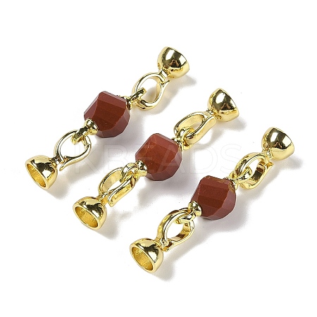 Natural Red Jasper with Brass Fold Over Clasps G-G141-02G-17-1