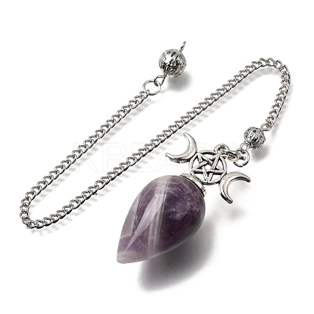 Natural Amethyst Dowsing Pendulum Pendants GG-CBA6D08-A07-1