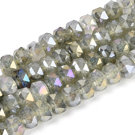 Anti-Tarnish Electroplate Glass Imitation Jade Beads Strands EGLA-T029-6mm-13B-1