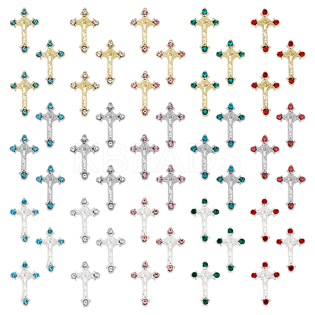 45Pcs 15 Styles Alloy Rhinestone Cabochons MRMJ-HY0001-23-1
