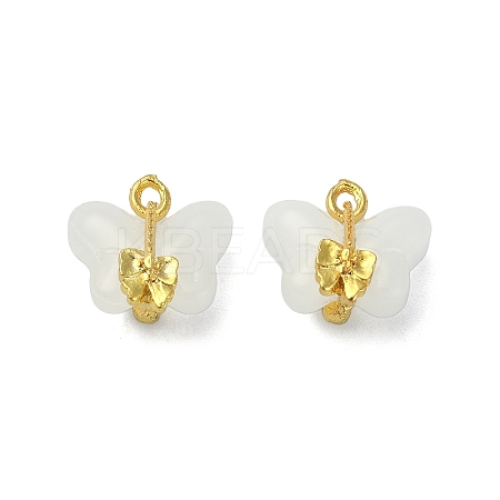 Light Gold Tone Alloy with Glass Charms PALLOY-Q457-01G-01-1