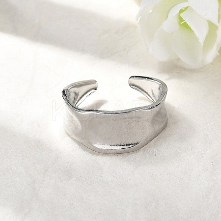 304 Stainless Steel Open Cuff Rings for Women RJEW-H261-05P-1