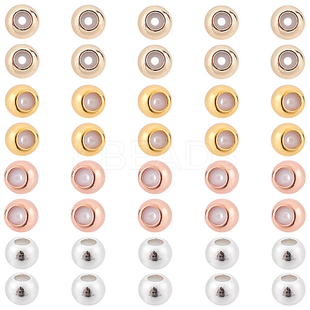 40Pcs 4 Colors Rack Plating Brass Beads KK-CA0003-29-1