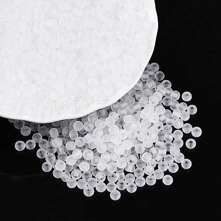 FGB Frosted Transparent Glass Seed Beads SEED-N013-02A-01-1