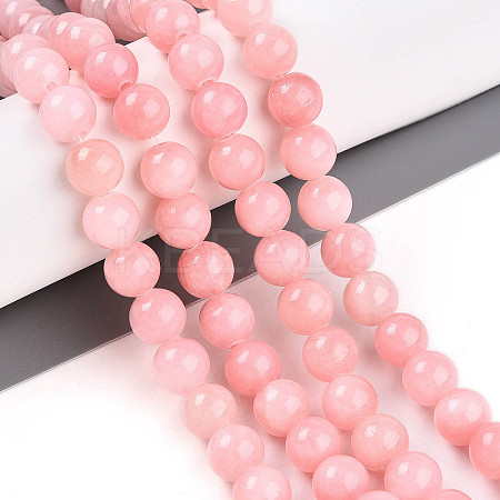 Natural Dyed Yellow Jade Gemstone Bead Strands G-R271-8mm-YXS22-1