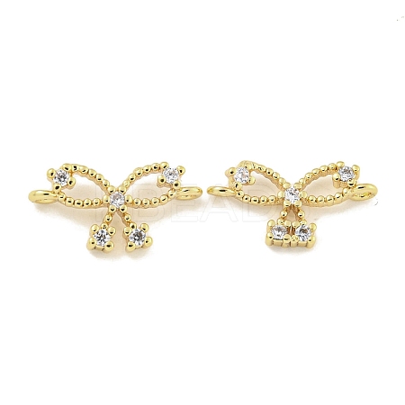 Brass Pave Clear Cubic Zirconia Connector Charms KK-Q820-41G-1