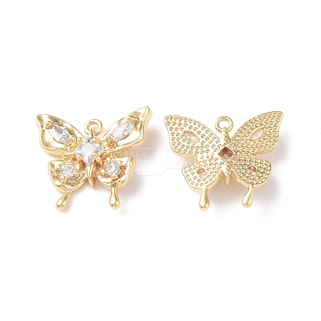Brass Micro Pave Cubic Zirconia Pendants KK-I702-36G-1