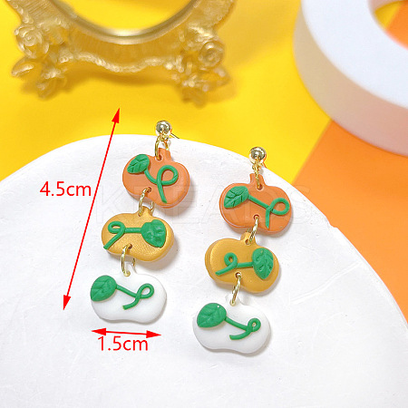 Halloween Alloy Polymer Clay Dangle Stud Earrings FS-WGD4736-06-1