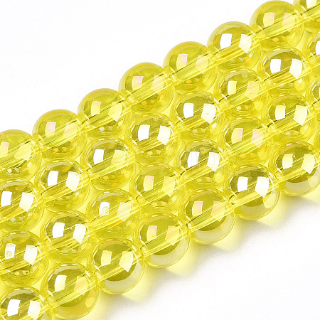 Electroplate Transparent Glass Beads Strands LS-GLAA-T032-T8mm-AB12-1