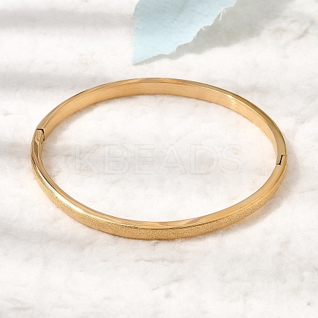 Frosted 304 Stainless Steel Hinged Bangles BJEW-H644-09G-1