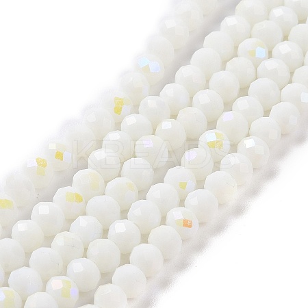 Electroplate Opaque Solid Color Glass Beads Strands EGLA-A044-P8mm-L01-1