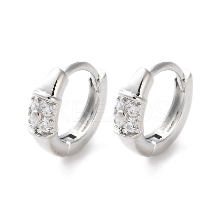Rack Plating Brass Clear Cubic Zirconia Hoop Earrings EJEW-S241-10P-1
