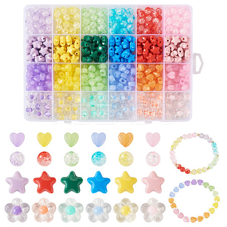 60Pcs 6 Colors Transparent Acrylic Beads TACR-TA0001-53-1