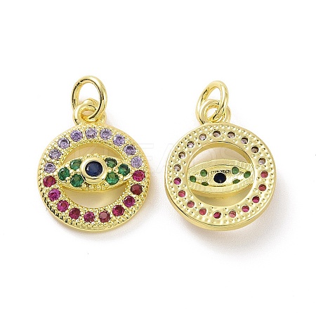 Brass Micro Pave Colorful Cubic Zirconia Pendants KK-E068-VF080-1