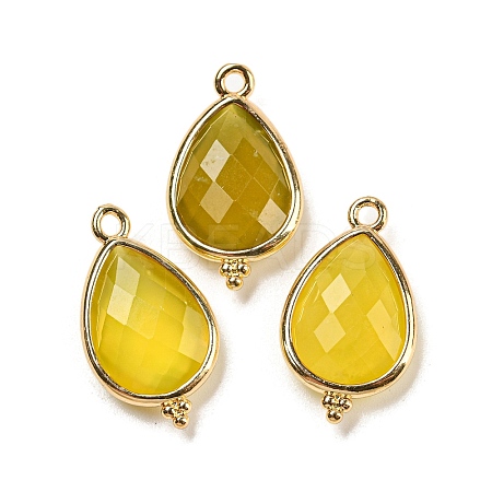 Natural Korea Jade Faceted Pendants G-M431-15G-02-1