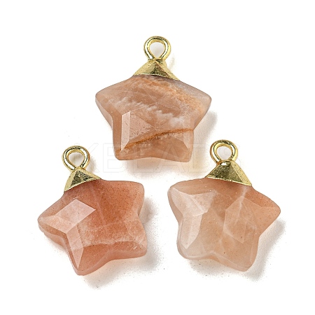 Natural Sunstone Pendants G-P540-01G-09-1