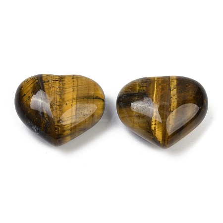 Heart Natural Tiger Eye Palm Stones G-C186-02E-1