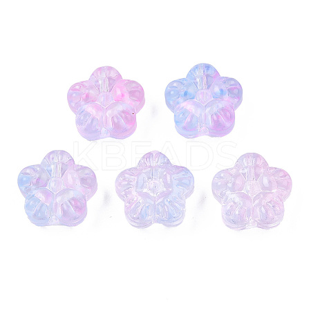 Transparent Spray Painted Glass Beads LS-X-GLAA-N035-029-G02-1
