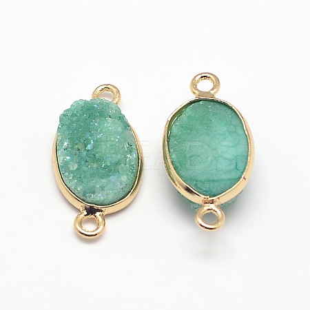 Electroplate Natural Druzy Crystal Links connectors G-A124-03D-1
