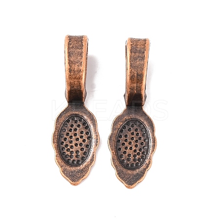 Tibetan Style Alloy Glue-on Flat Pad Bails X-RLF10728Y-NF-1