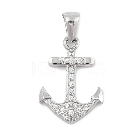 304 Stainless Steel Micro Pave Cubic Zirconia Pendants STAS-D112-03P-07-1