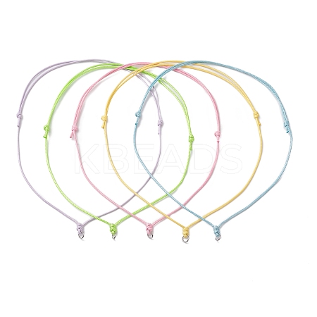 5Pcs 5 Colors Adjustable Waxed Polyester Cord Necklace Making AJEW-JB01309-01-1