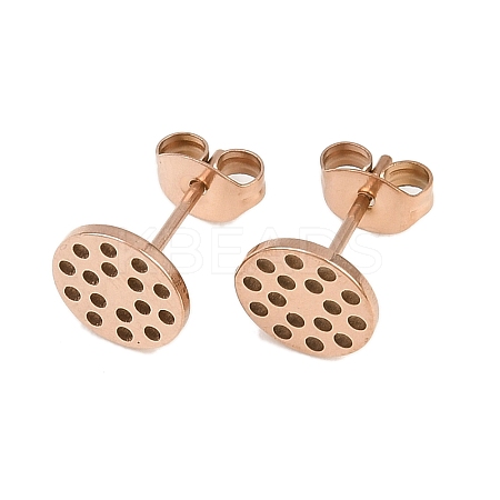 304 Stainless Steel Stud Earring Findings Ion Plating(IP) STAS-P434-06B-RG-1