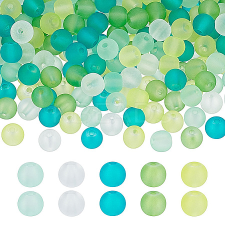 5 Colors Transparent Glass Beads Sets FGLA-PH0001-11A-02-1