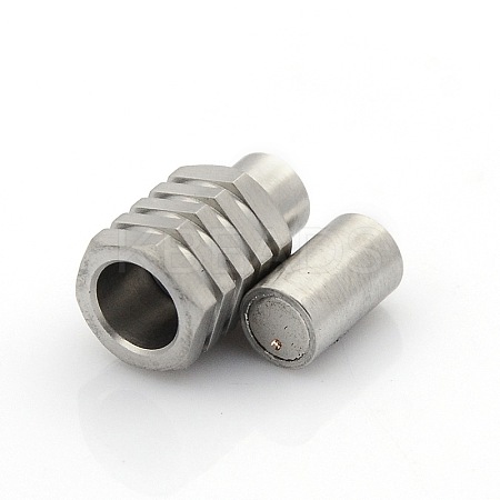 Tarnish Resistant 304 Stainless Steel Matte Surface Magnetic Clasps with Glue-in Ends LS-STAS-O042-C-30-1