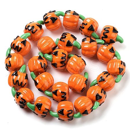 Halloween Theme Handmade Lampwork Beads Strands LAMP-A004-04-1