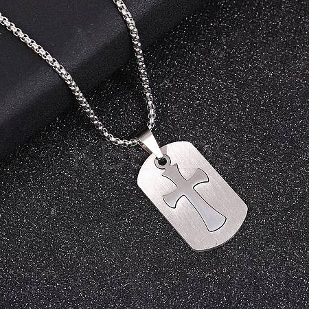 201 Stainless Steel Pendant Necklaces LS-NJEW-D307-02P-B-1