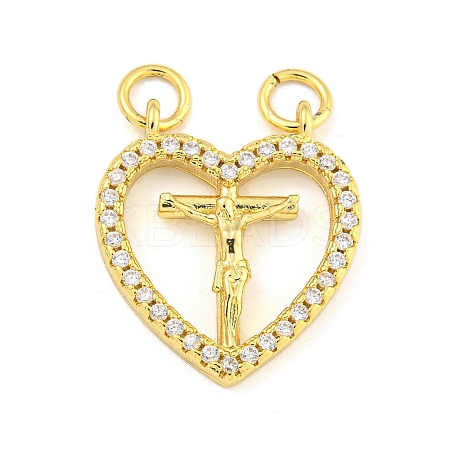 Rack Plating Brass Clear Cubic Zirconia Pendants KK-Z053-04G-1