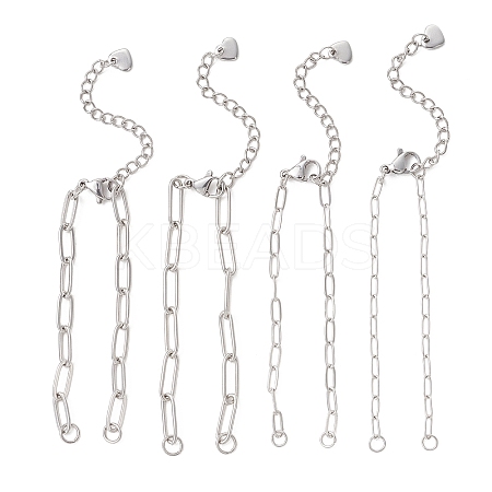 304 Stainless Steel Paperclip Chain Bracelet Making AJEW-JB01583-1