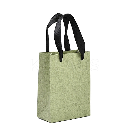 Paper Gift Tote Bags with Nylon Black Ribbon Handles ABAG-K004-01B-1