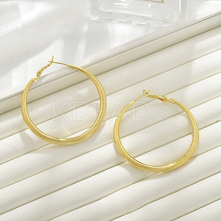 Brass Hoop Earrings for Women LS-EJEW-A121-18C-G-1