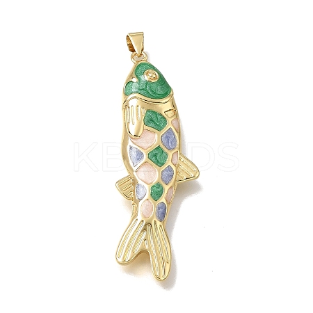 Brass Enamel Pendants KK-CBAEEA8-09C-G-1