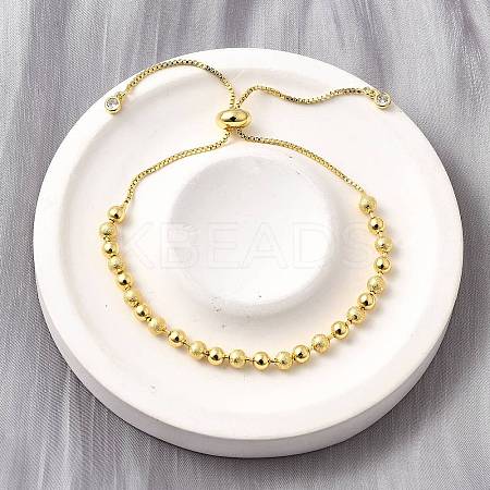 Brass Round Beads Slider Bracelets for Women BJEW-D317-13A-G-1