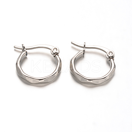 Tarnish Resistant 304 Stainless Steel Hoop Earrings X-EJEW-D195-P-1